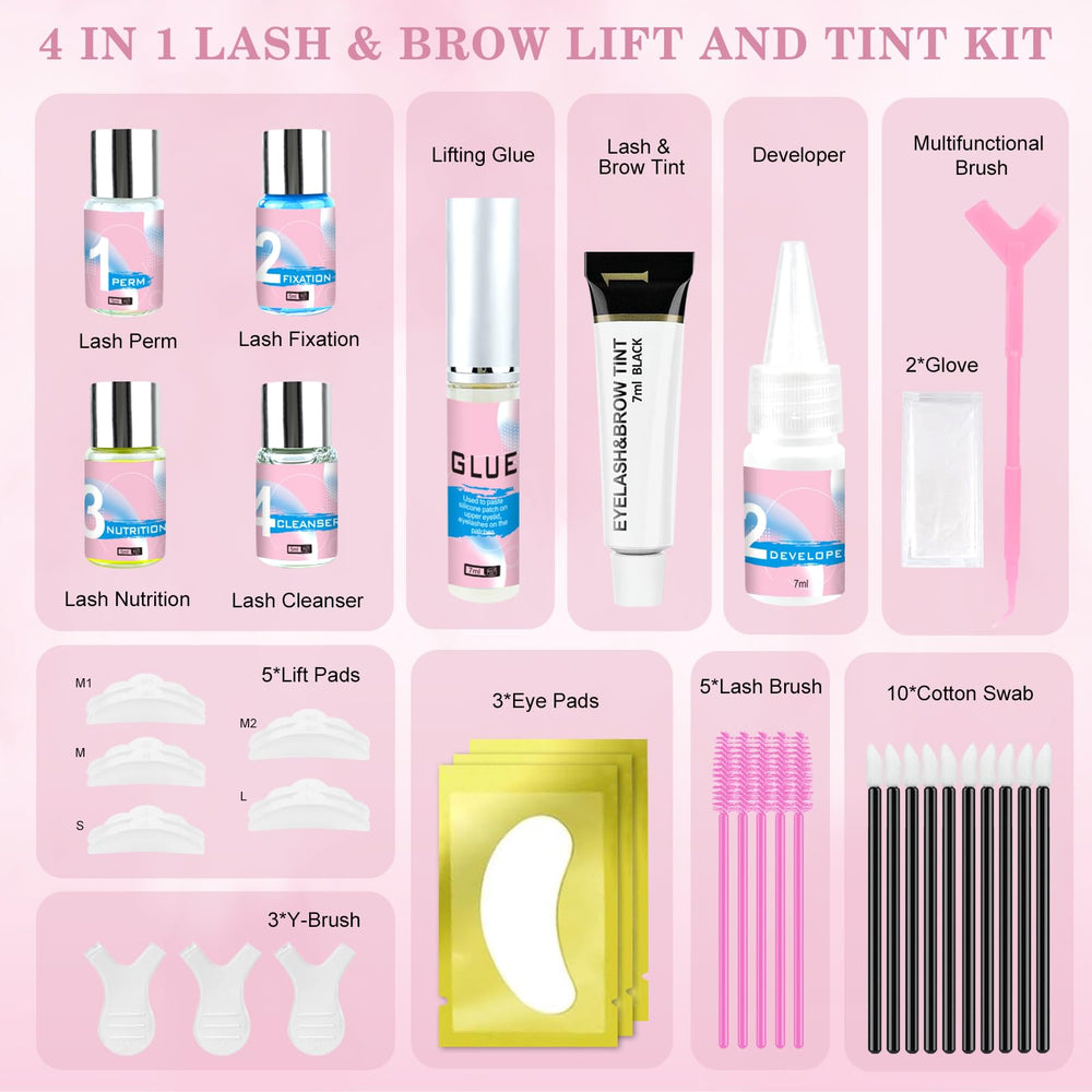 JUANPHEA lash lift kit color bottle releases rich, lasting tint.