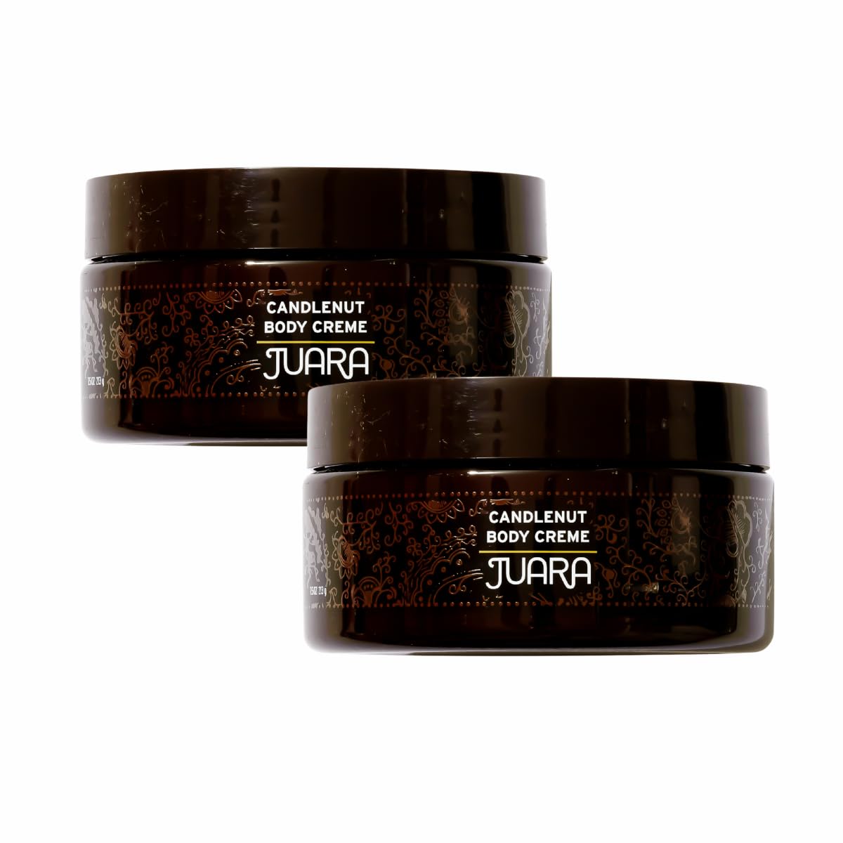 Juara Candlenut Body Creme bottle front highlighting rich hydration for dry skin