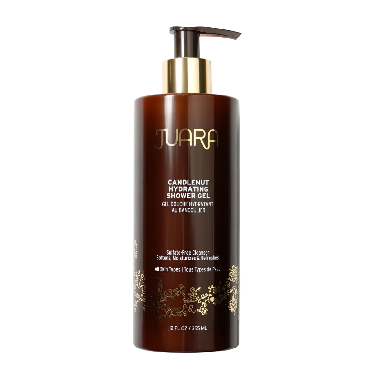 Juara Candlenut Hydrating Shower Gel bottle front view for sensitive skin