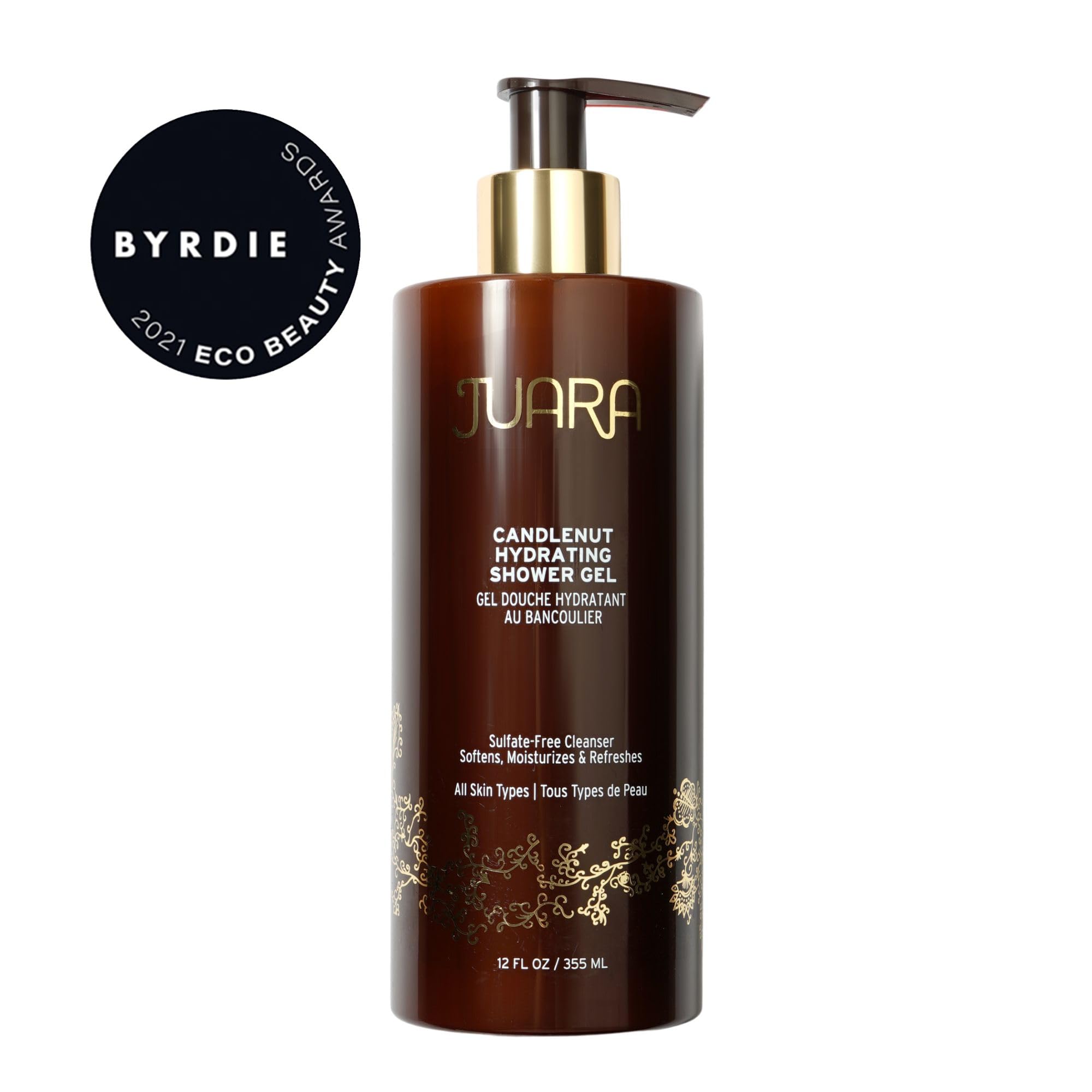 Juara Candlenut Hydrating Shower Gel hands rinsing demonstrates daily use