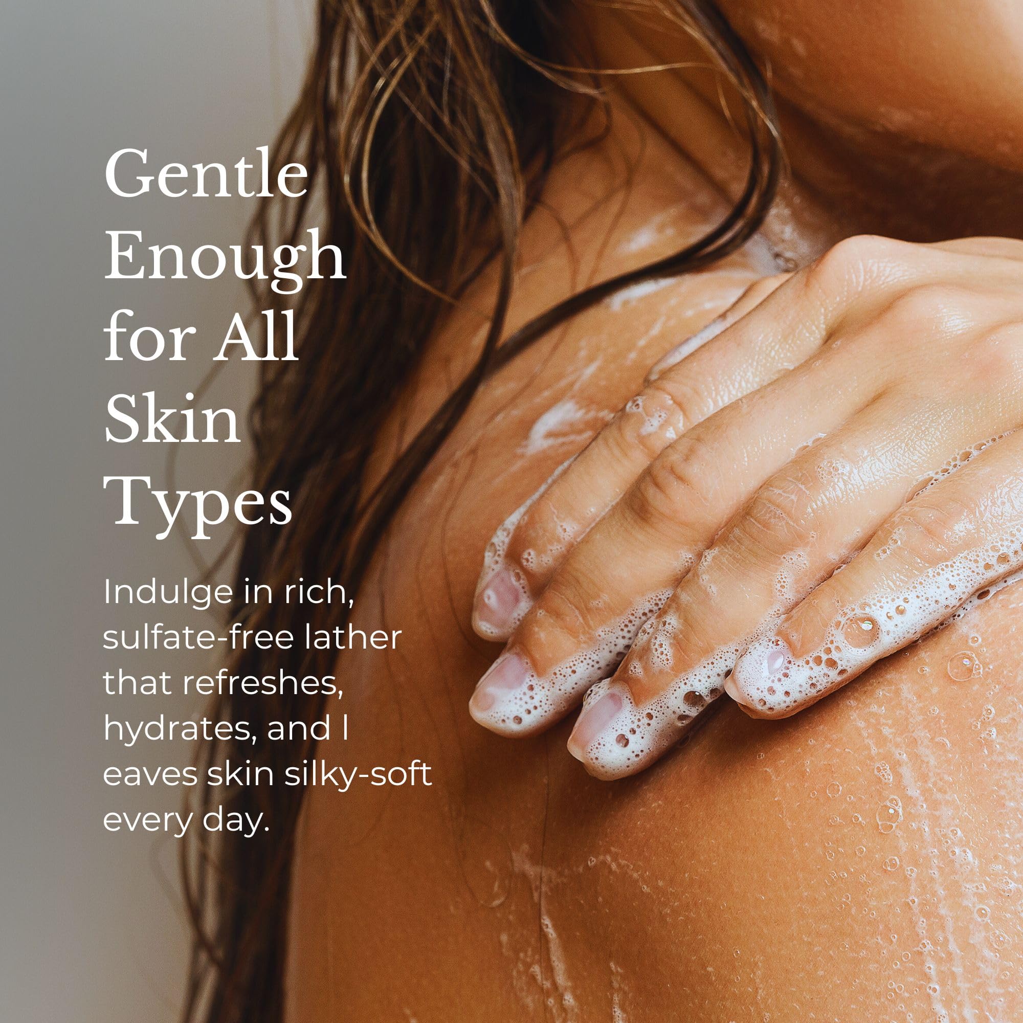 Juara Candlenut Hydrating Shower Gel swatch reveals rich texture