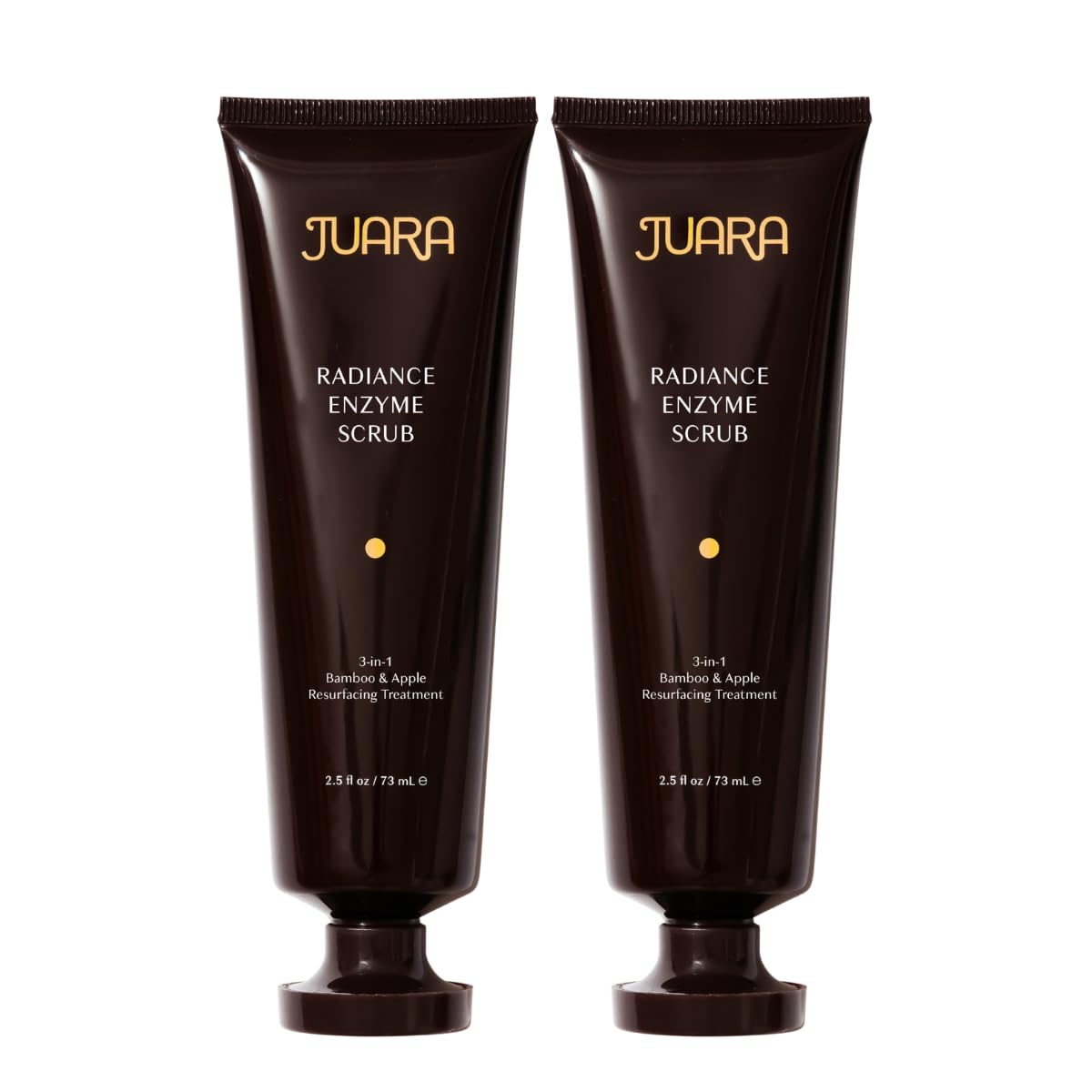 Juara Radiance Enzyme Scrub with apple enzymes brightens and smooths skin.