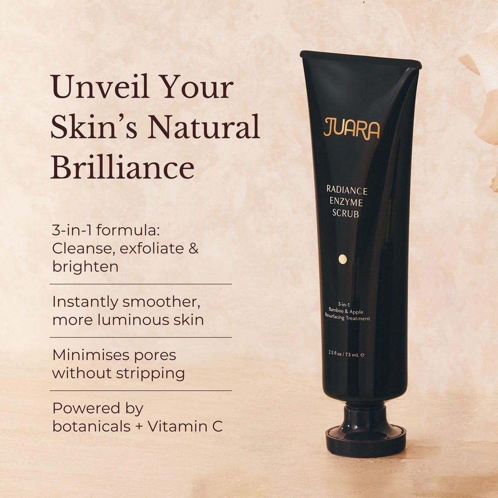 Juara Radiance Enzyme Scrub used as enzyme mask for deeper renewal.