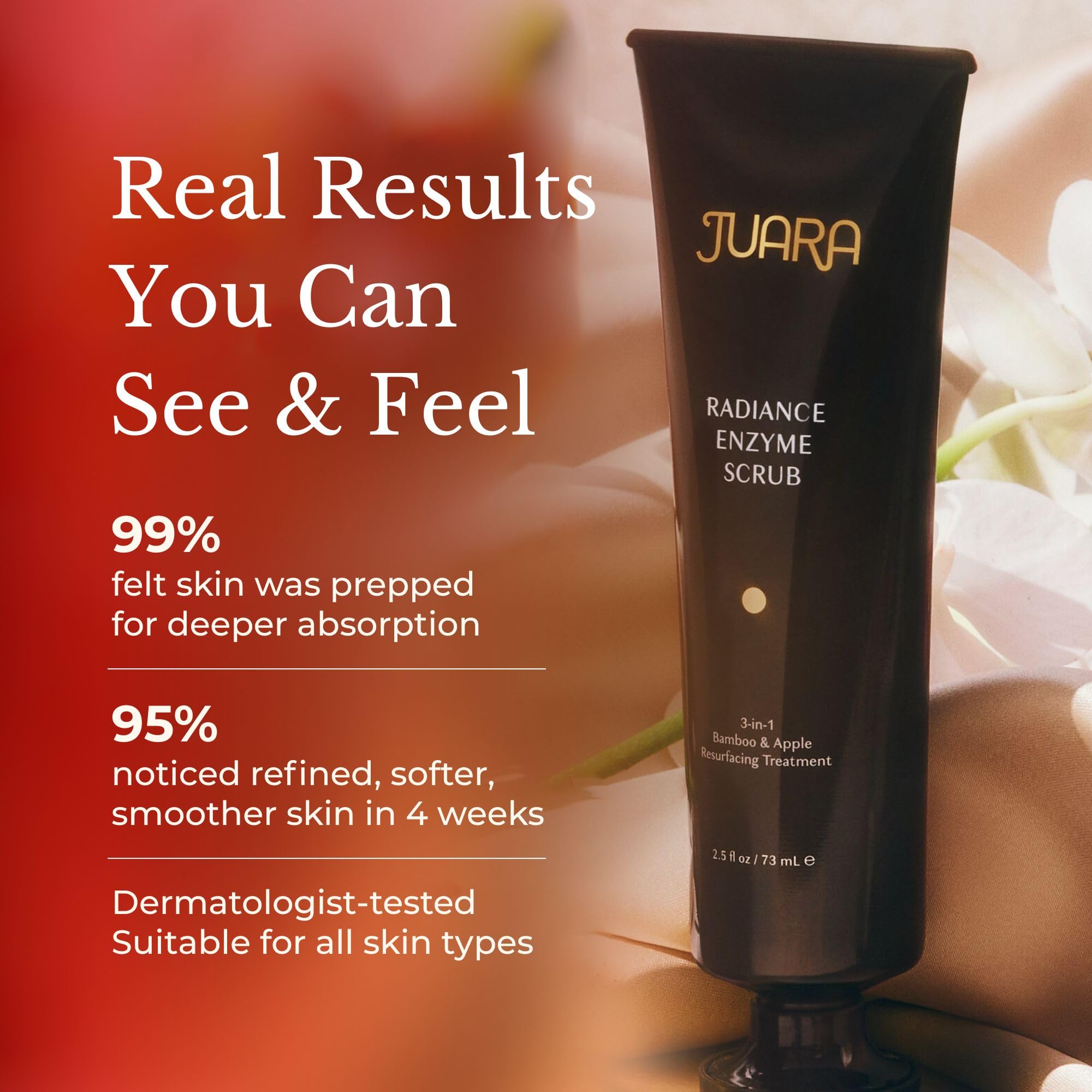 Juara Radiance Enzyme Scrub two-pack packaging for routine consistency.