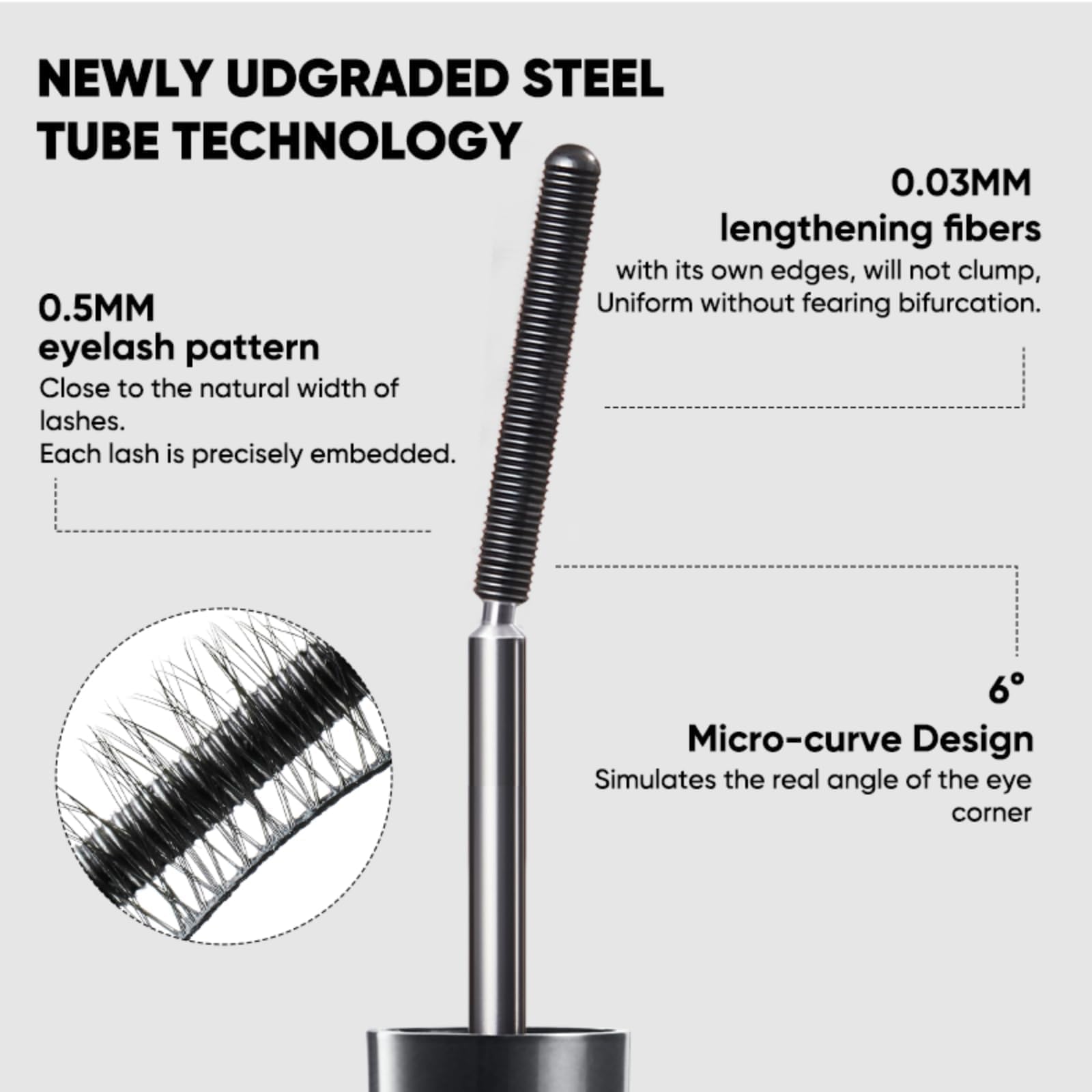 JUDYDOLL clump-free definition creates separated lashes without stickiness.