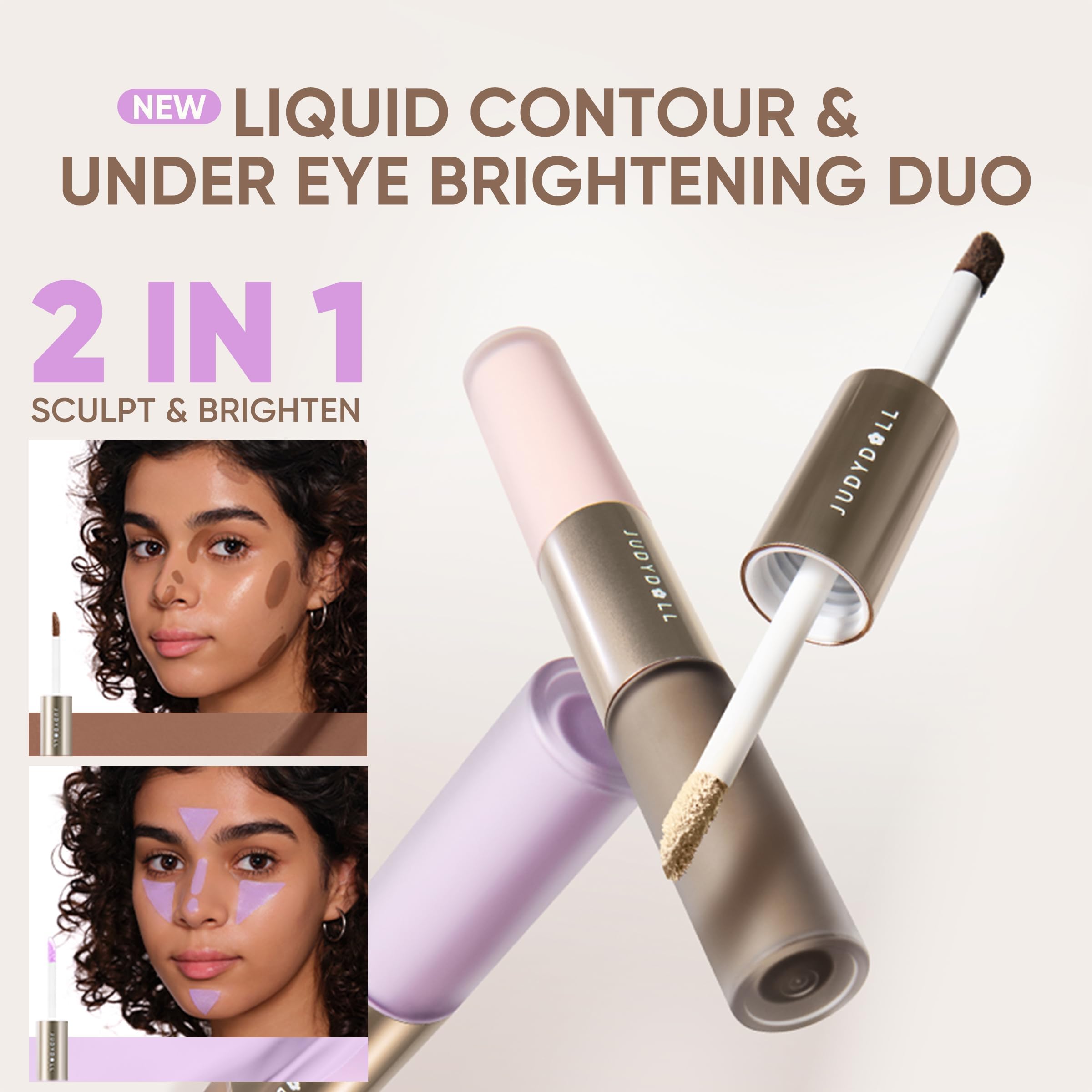 JUDYDOLL luxurious blendable formula demonstrates buildable coverage.