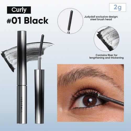 JUDYDOLL Iron Wand Tubing Mascara demonstrates waterproof, smudge-proof wear