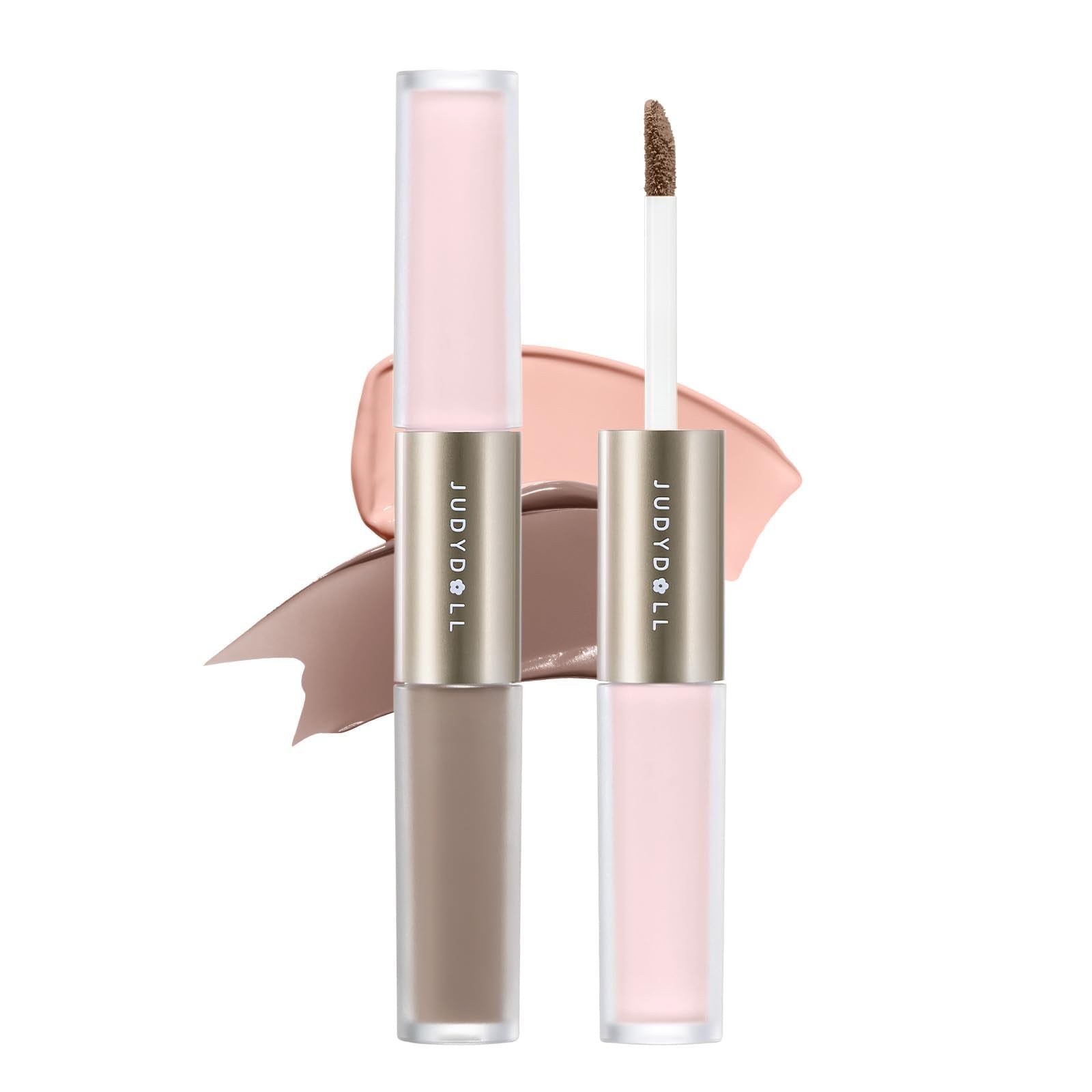 JUDYDOLL liquid contour and under-eye brightening duo applied for precise definition.