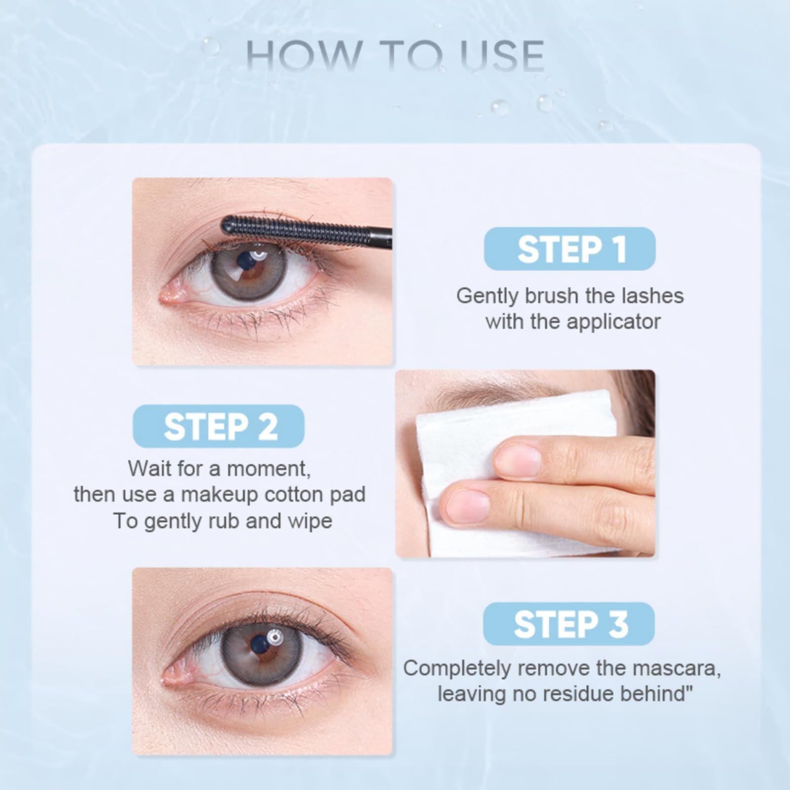 JUDYDOLL Mascara Remover sensitive eyes label indicates hypoallergenic use