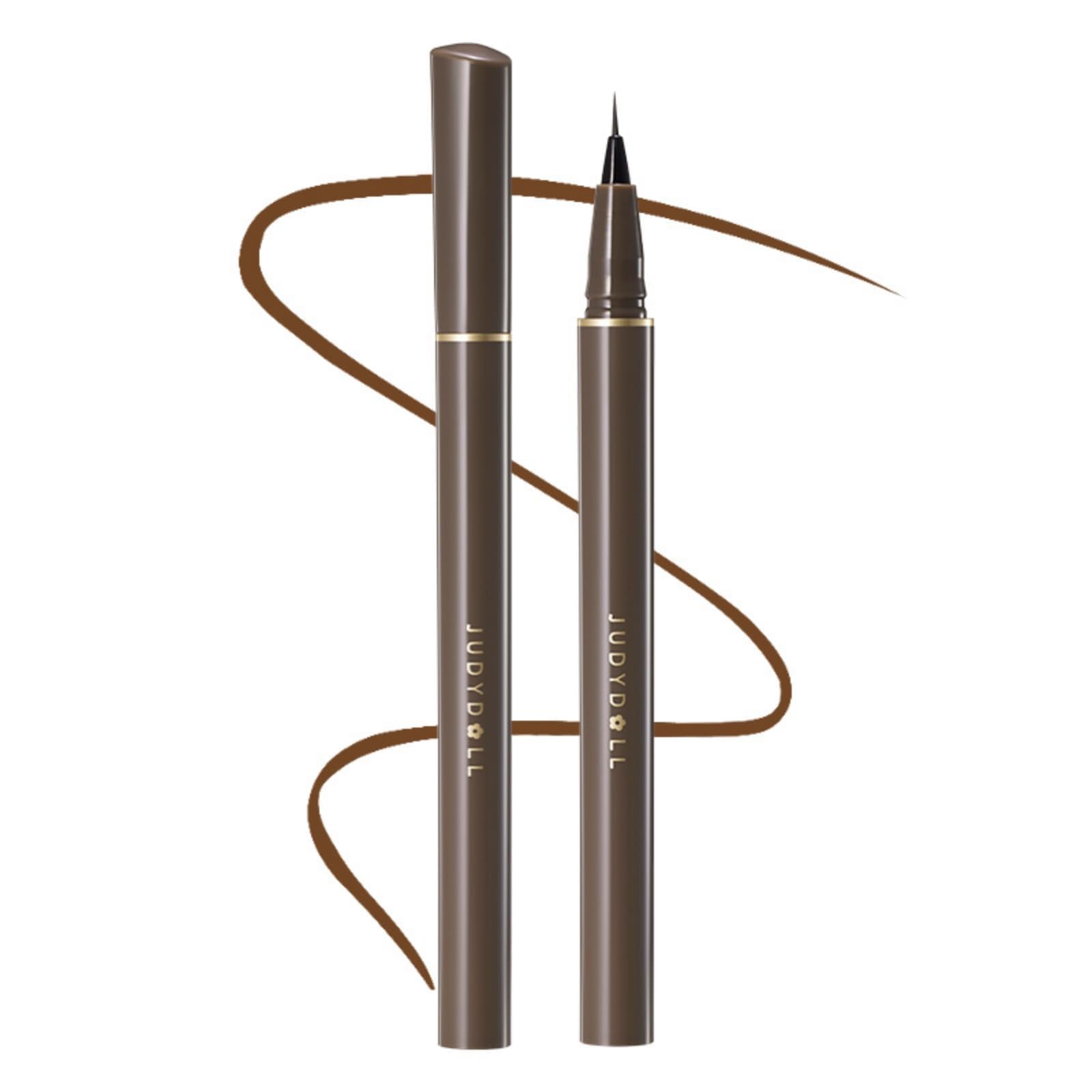 JUDYDOLL Ultra-Fine Eyeliner close-up shows precision tip creating clean wing lines