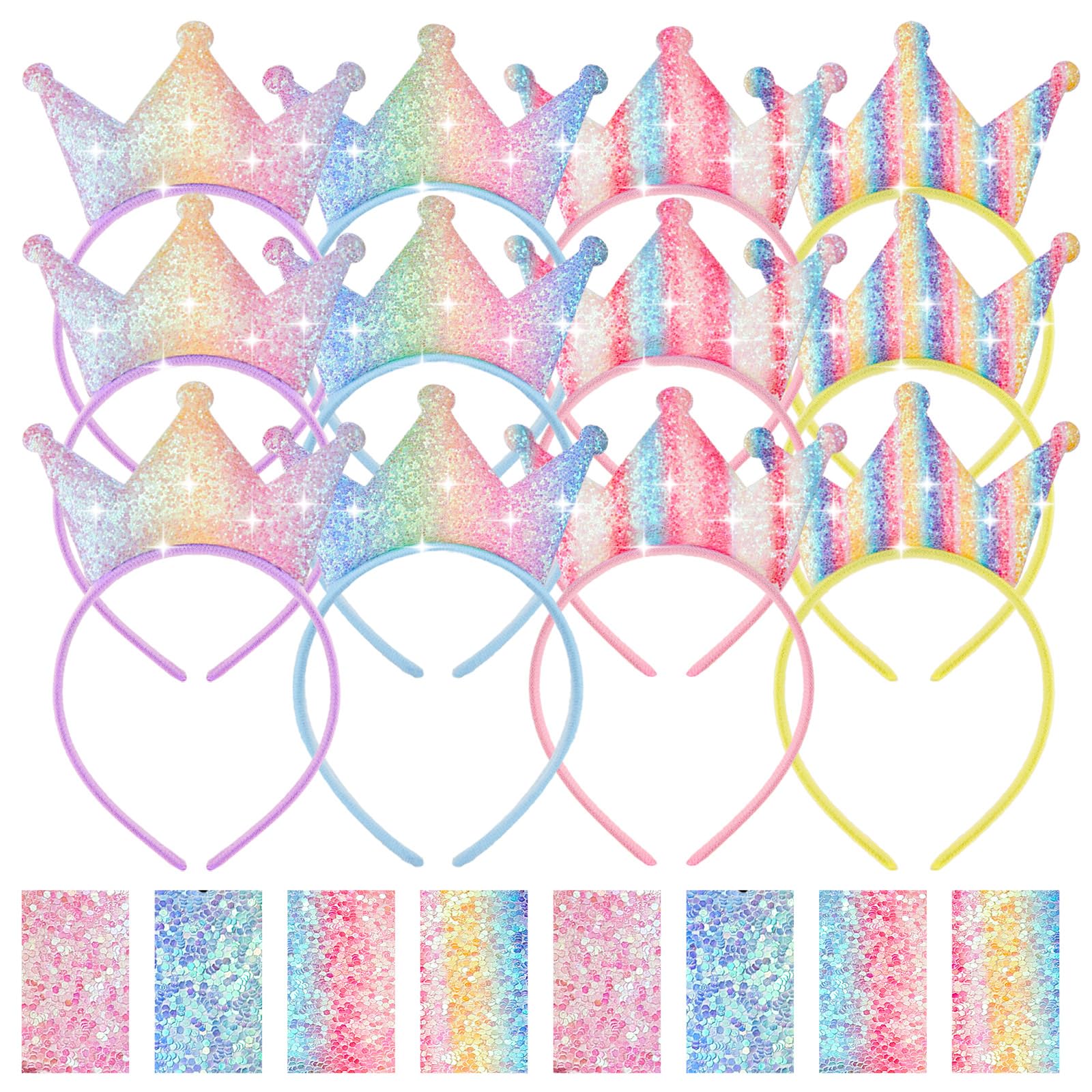 Juexica princess crown headband in light colors ideal for birthdays