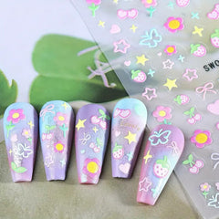 Juggssa christmas-tree 5D embossed nail sticker creates seasonal flair.
