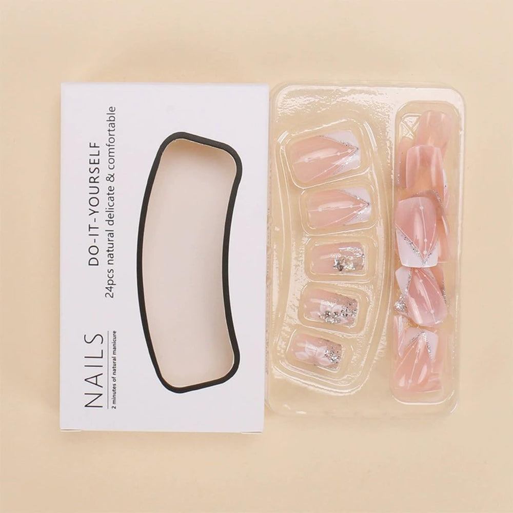 Juggssa nude pink acrylic nails offer a natural, flattering look