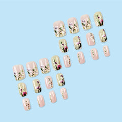 Juggssa short square nails glossy pink for quick, elegant wear