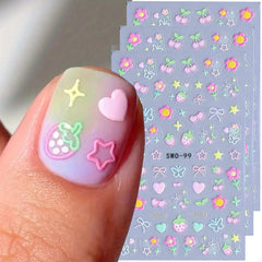 Juggssa snowman 5D embossed nail sticker for festive manicure variety.
