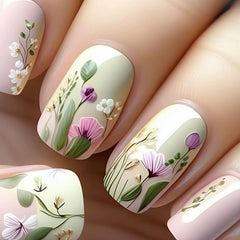 Juggssa spring flower press-on nails kit for a fresh salon look