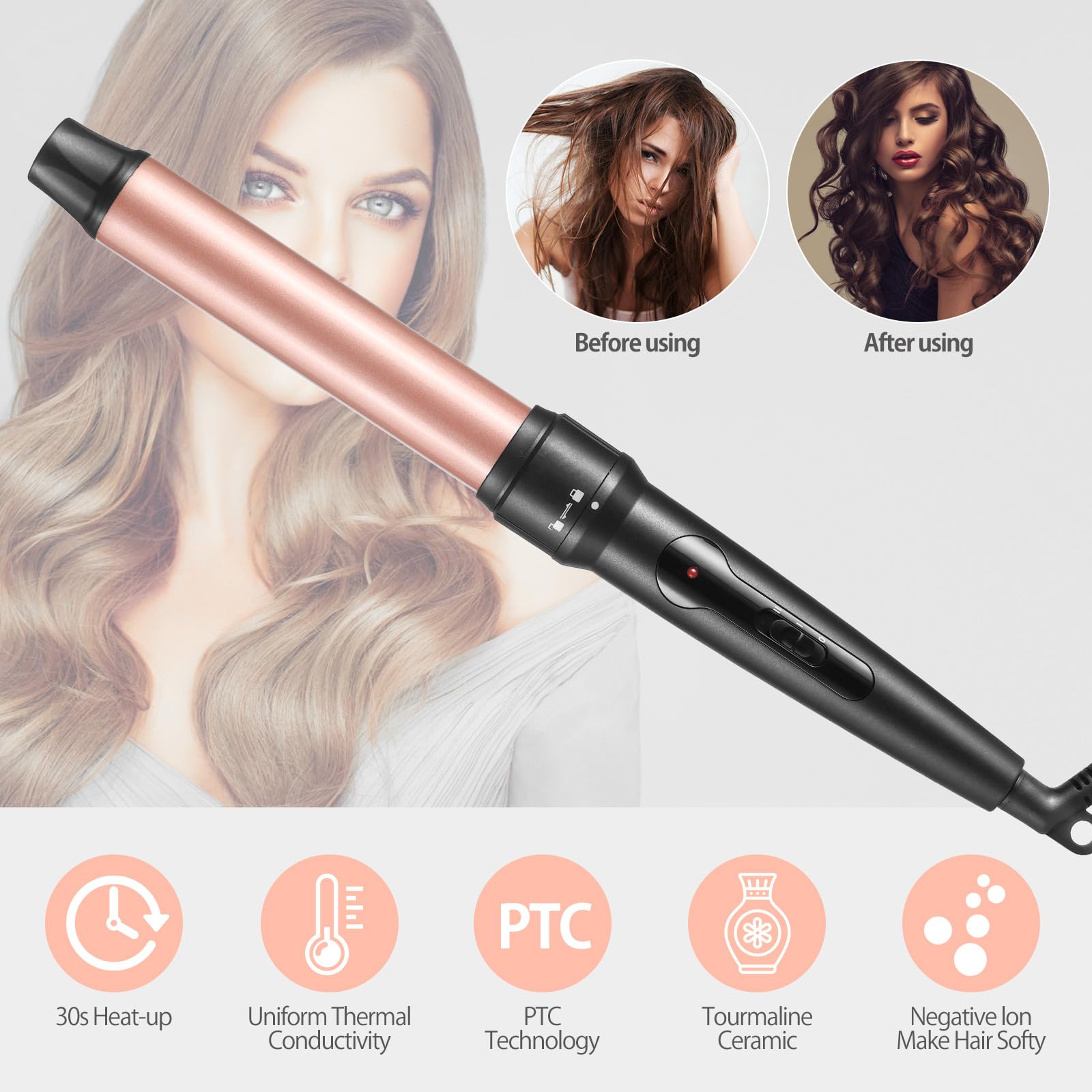 JuHaLeiw ceramic barrel varieties for smooth, long-lasting waves.