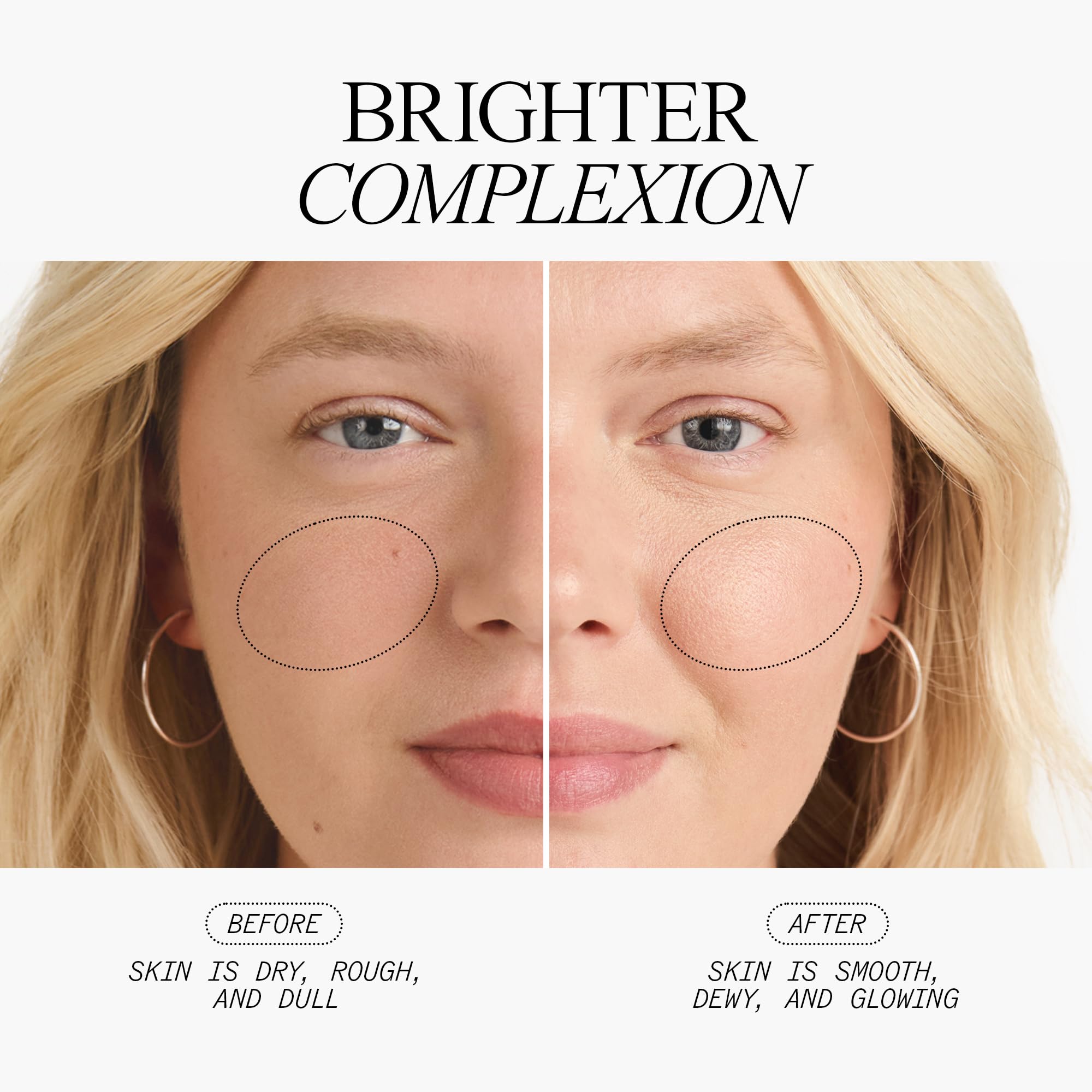 User applying serum to face, neck, and decollete after cleansing