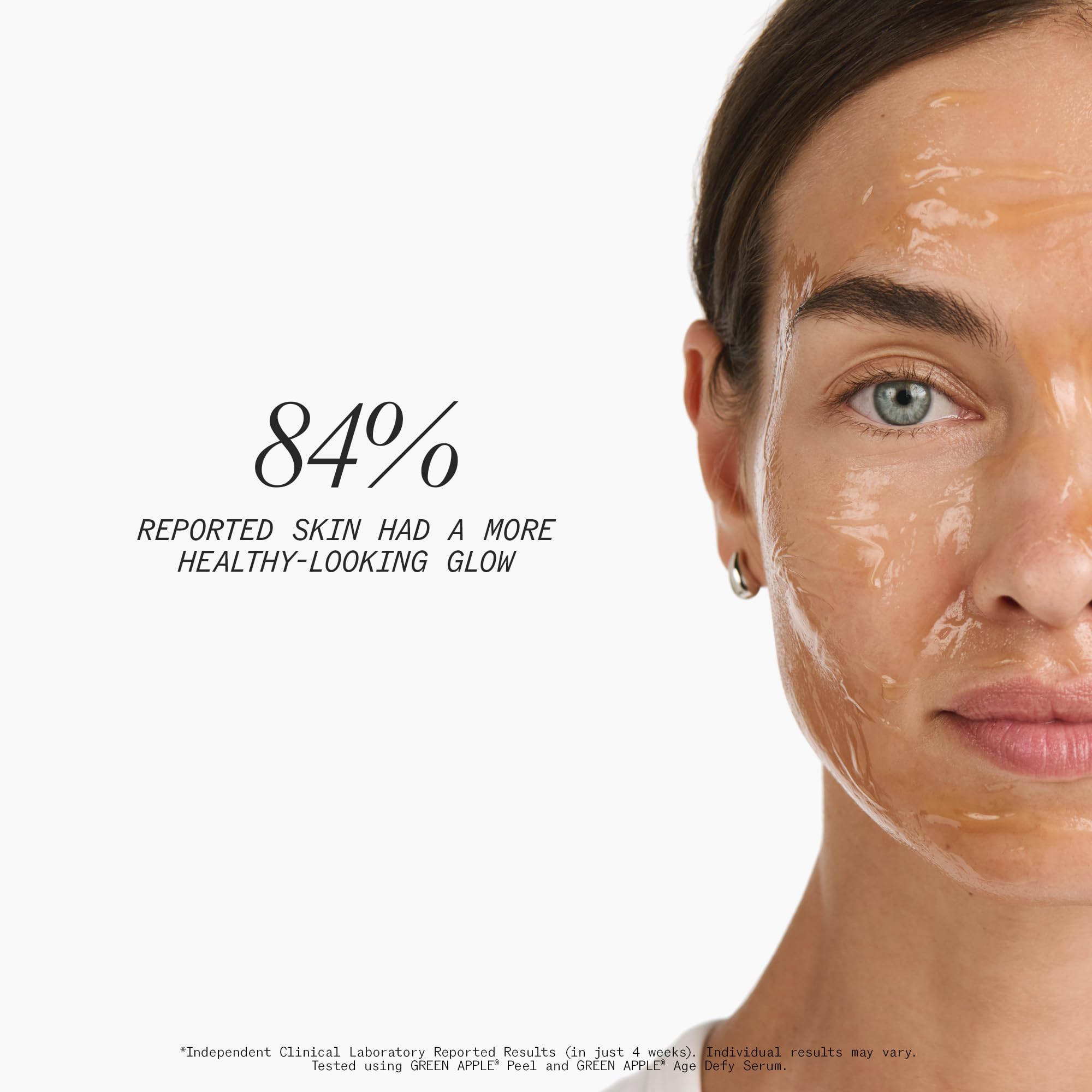 Juice Beauty Green Apple Peel Full Strength being applied to the face