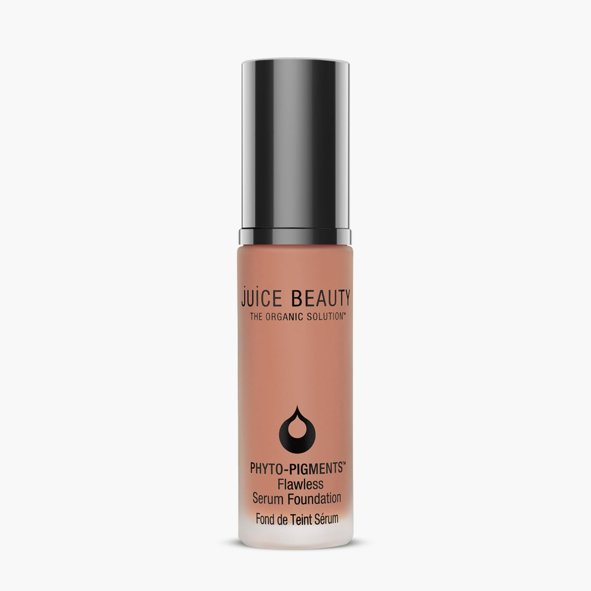 Juice Beauty Phyto-Pigments Flawless Serum Foundation bottle delivers radiant, long-lasting coverage.