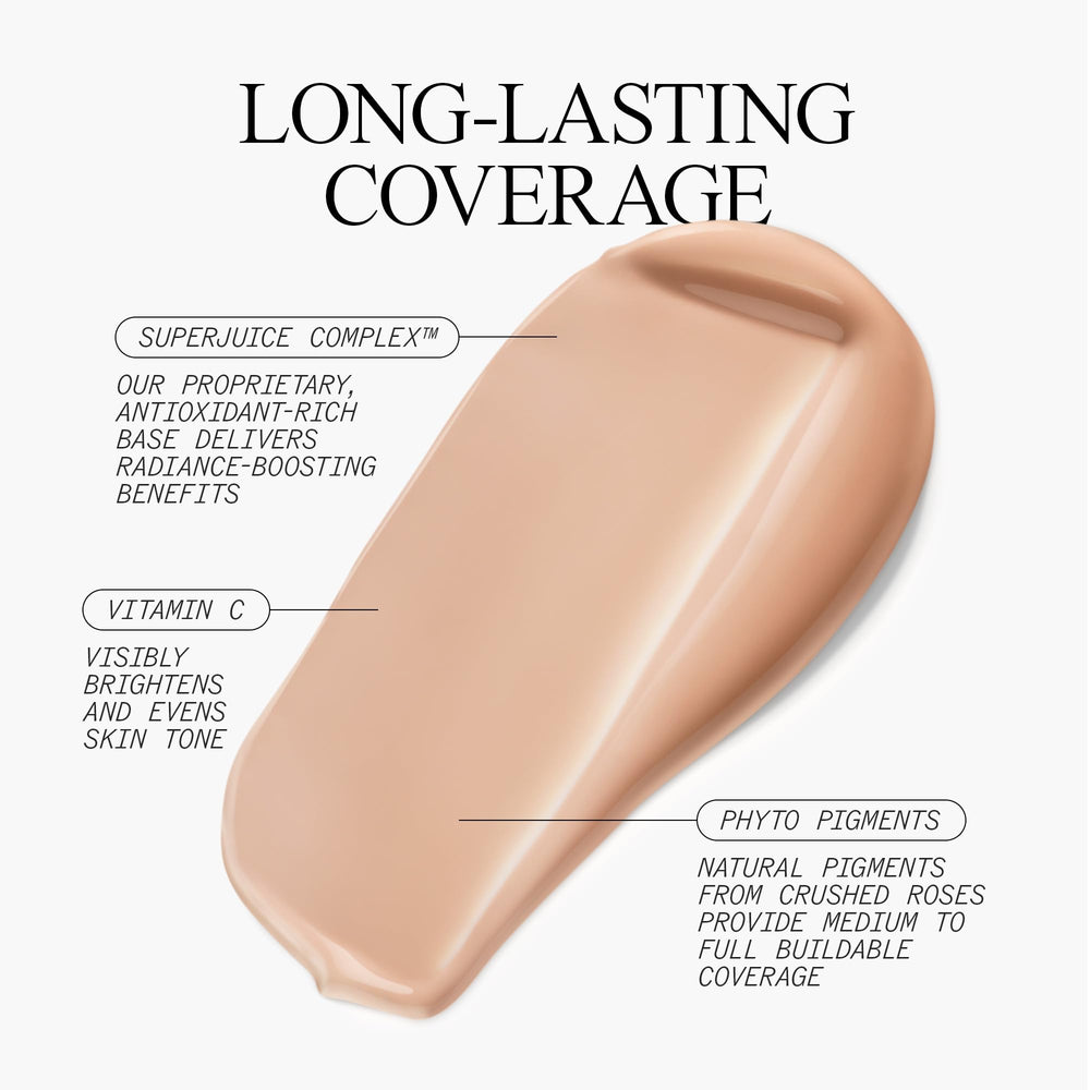 Juice Beauty Phyto-Pigments Flawless Serum Foundation texture close-up emphasizes hydration and radiant glow