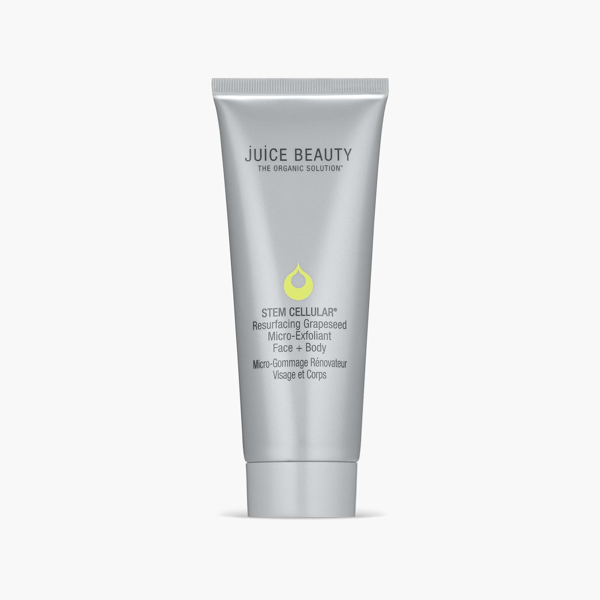Juice Beauty Stem Cellular Grapeseed Micro-Exfoliant on the face, promoting smoother skin.
