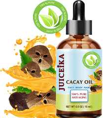 Juiceika Cacay Oil pour demonstrates easy, non-greasy application.