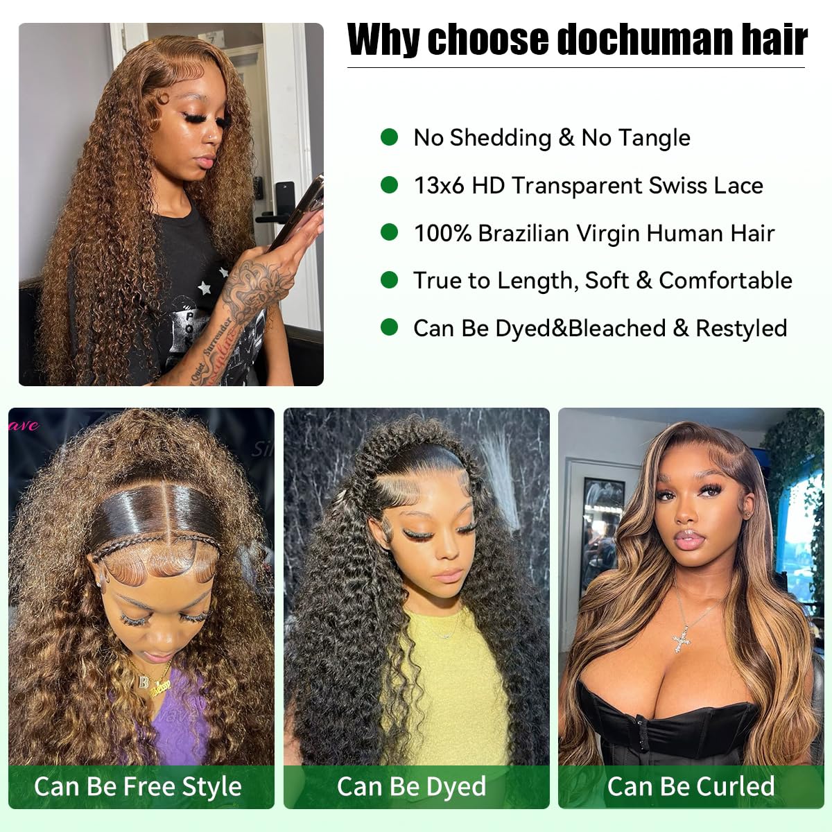 Jukabe honey blonde curly wig designed for daily wear and events.