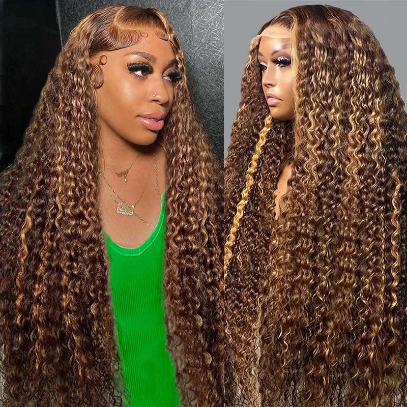 Jukabe honey blonde wig with deep wave, 30 inch, for dramatic length.