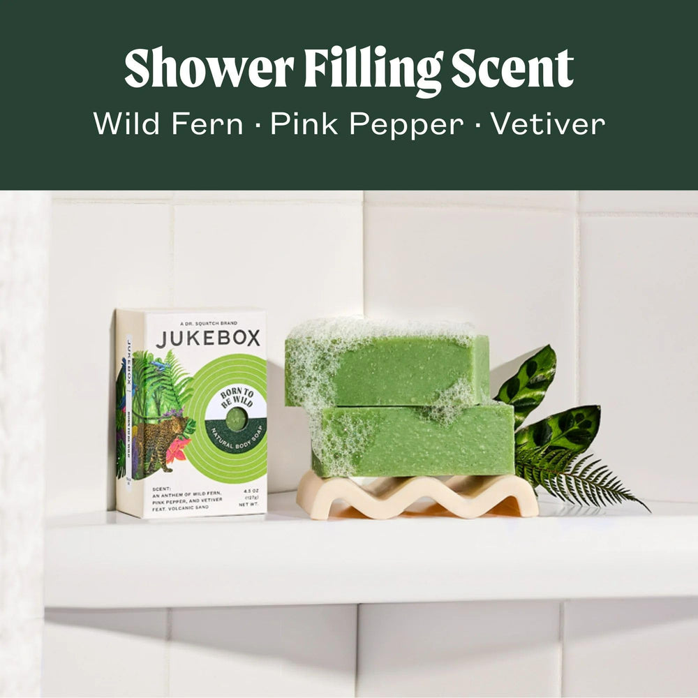 Lather shot of JUKEBOX Born to Be Wild soap delivering a creamy cleanse.