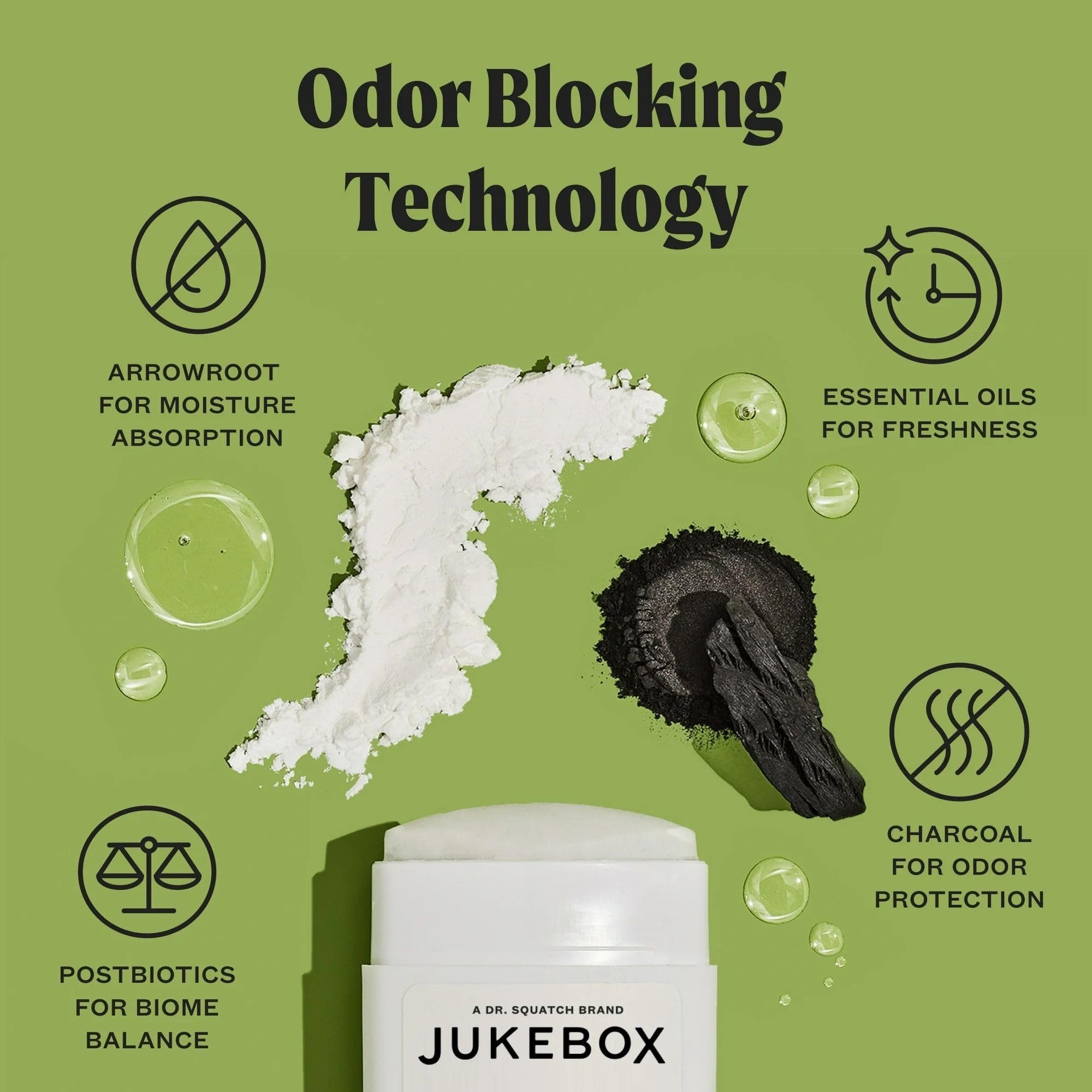 JUKEBOX Coconut Dreamin' close-up emphasizes charcoal odor control