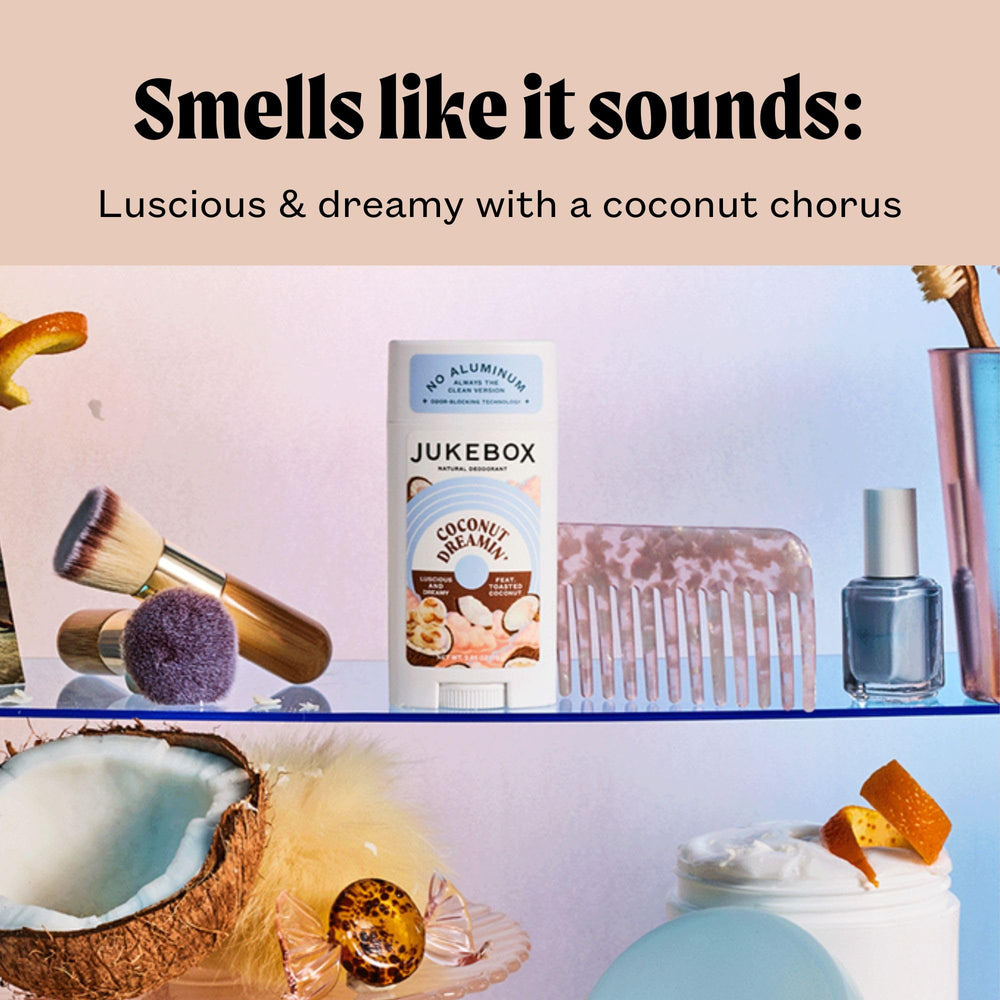 JUKEBOX Coconut Dreamin' postbiotics image suggests skin balance support