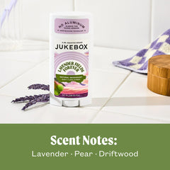 Texture of JUKEBOX deodorant showing smooth glide and quick absorption