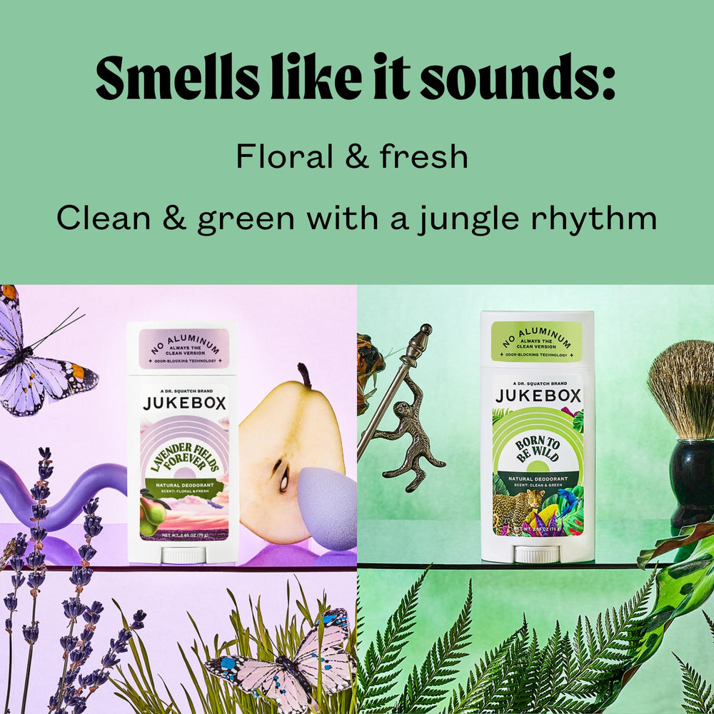 JUKEBOX Odor-blocking technology with arrowroot and charcoal for lasting odor control.