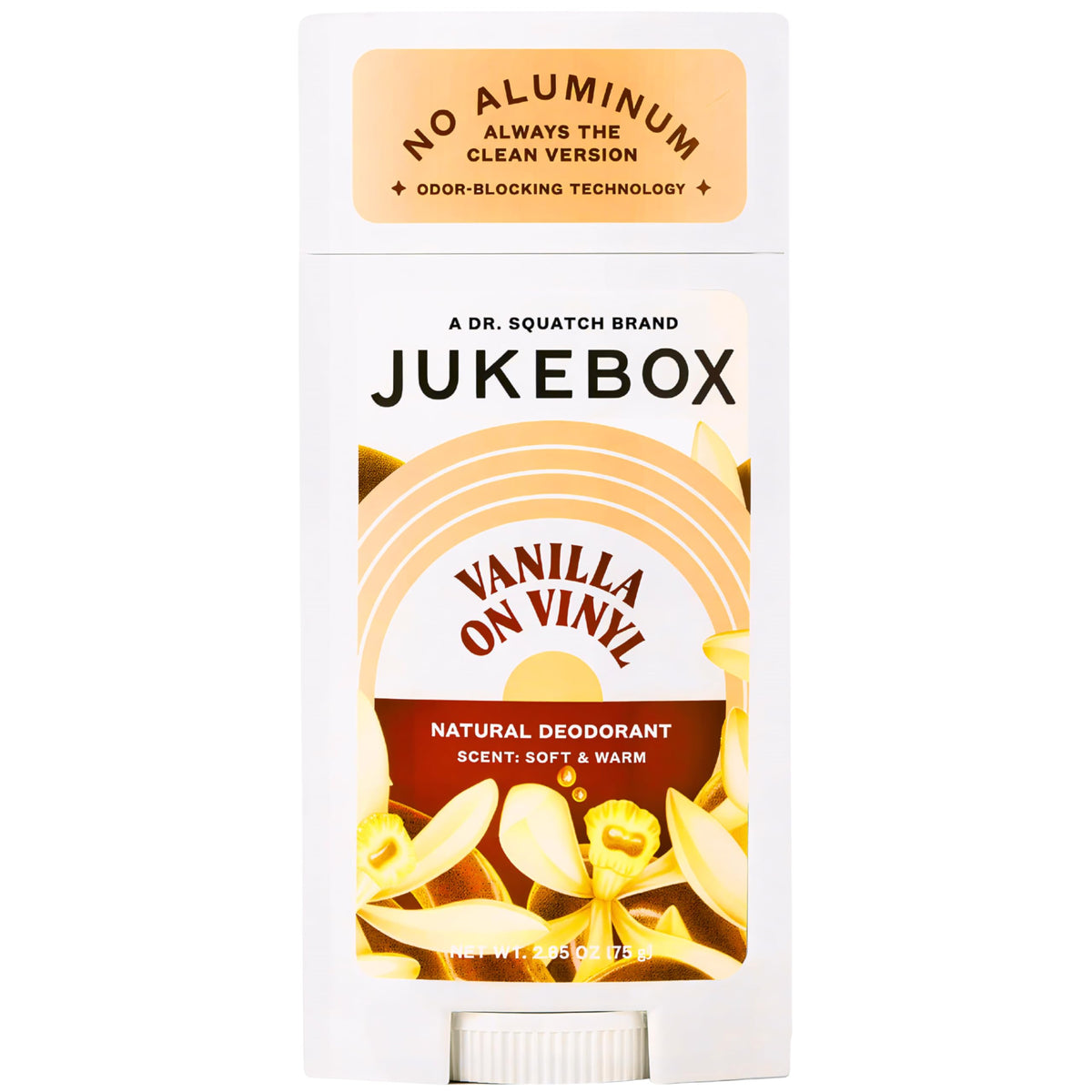 JUKEBOX Vanilla on Vinyl deodorant stick for daily odor control.