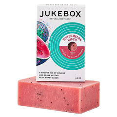 JUKEBOX Watermelon Disco soap bar, refreshing aroma for a bright shower.