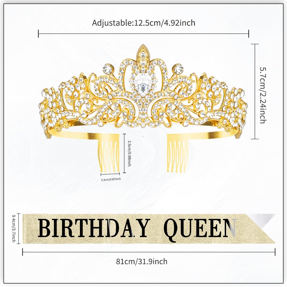 Jukeios black crown with sash brings bold chic flair