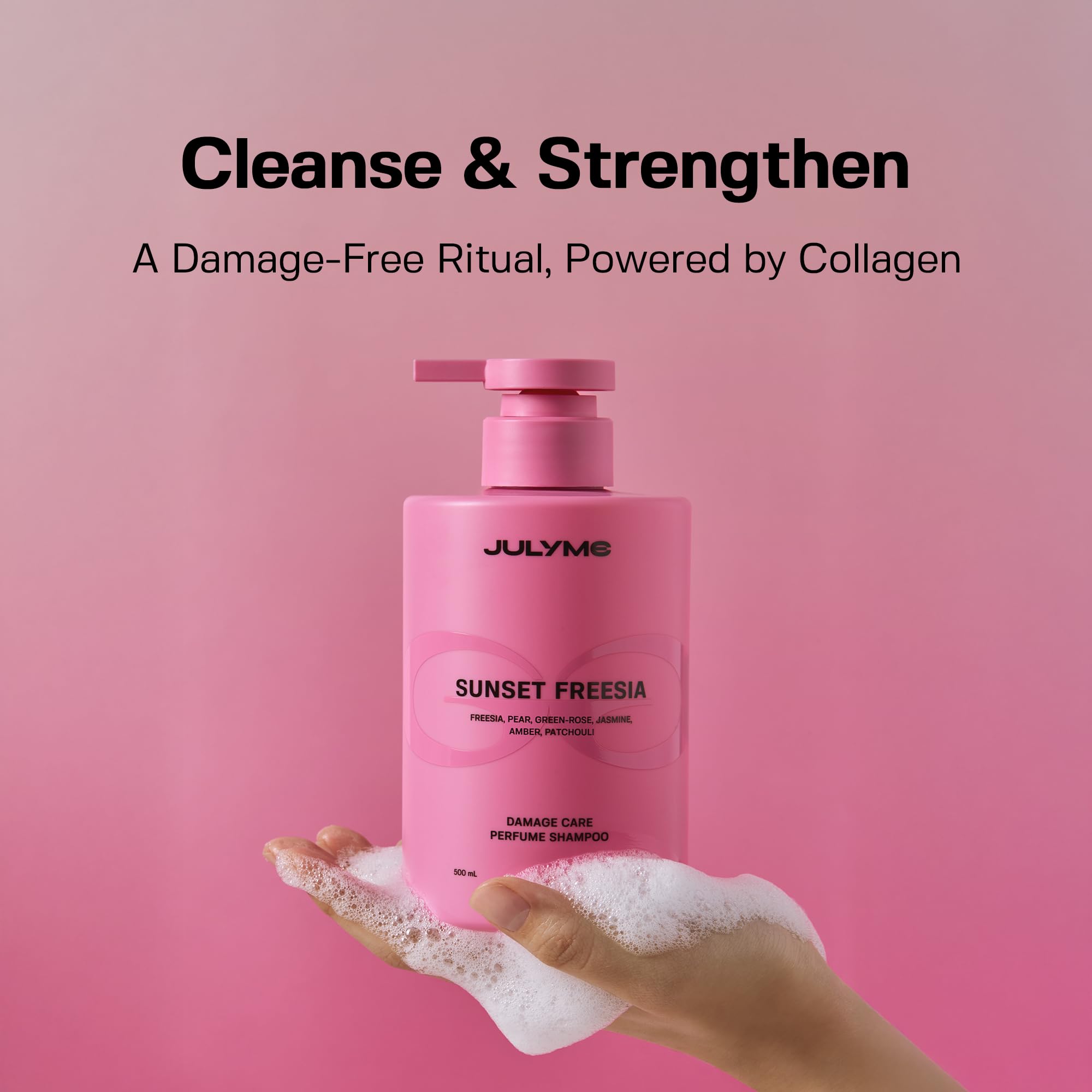 JUL7ME perfume shampoo adds volume and elasticity to hair