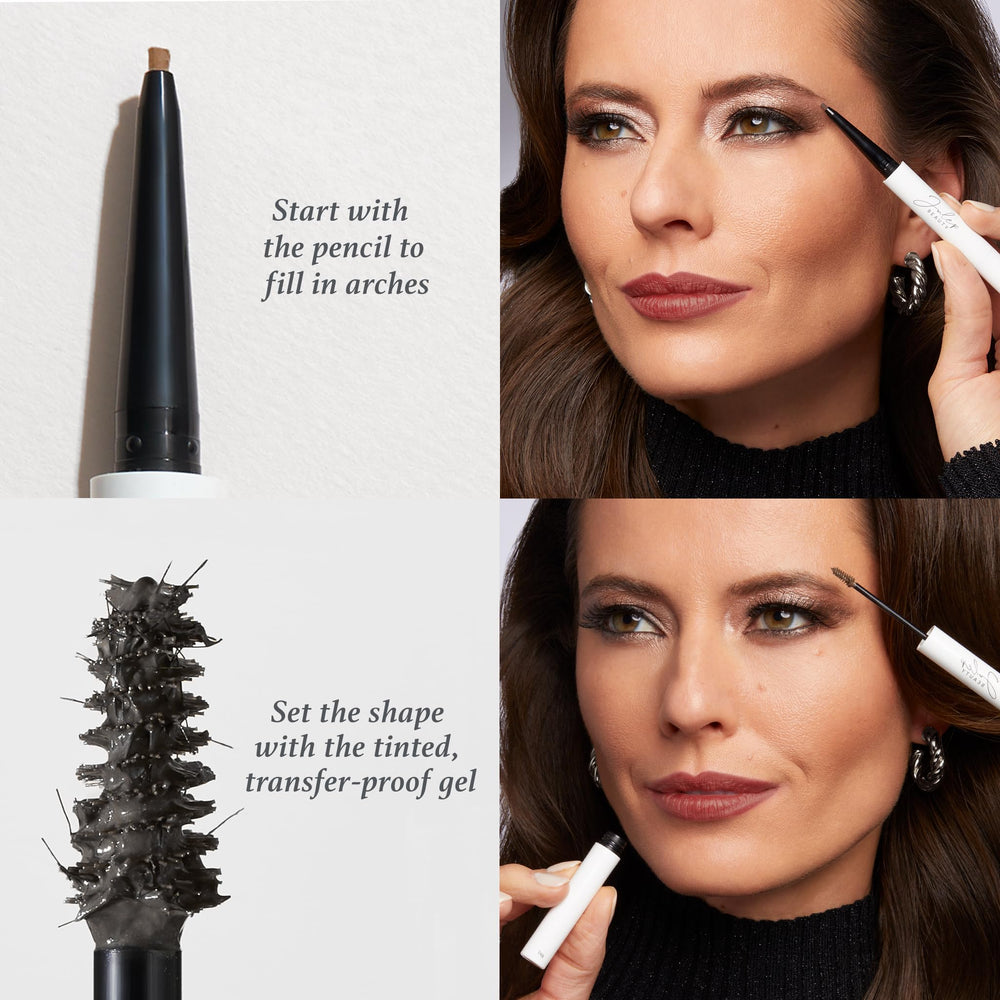 Julep Brow 101 tinted gel brush shapes and sets color all day.