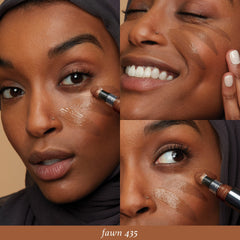 Julep Cushion Complexion Concealer 435 Fawn application demonstrates precise cushion-tip use.
