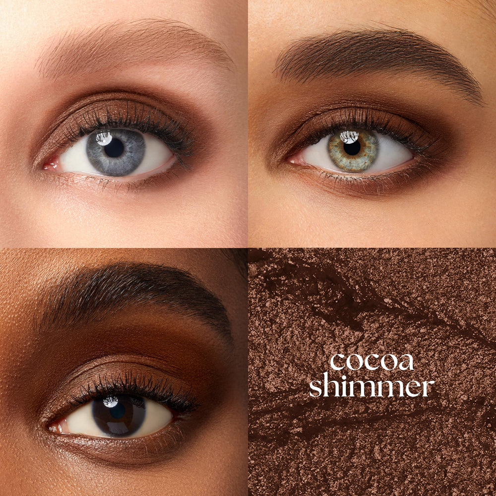 Julep Eyeshadow 101 Cocoa Shimmer application showcasing smooth coverage.
