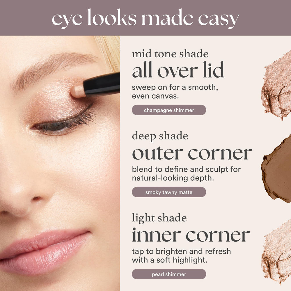 Julep Eyeshadow 101 Cocoa Shimmer waterproof finish on eyelid.