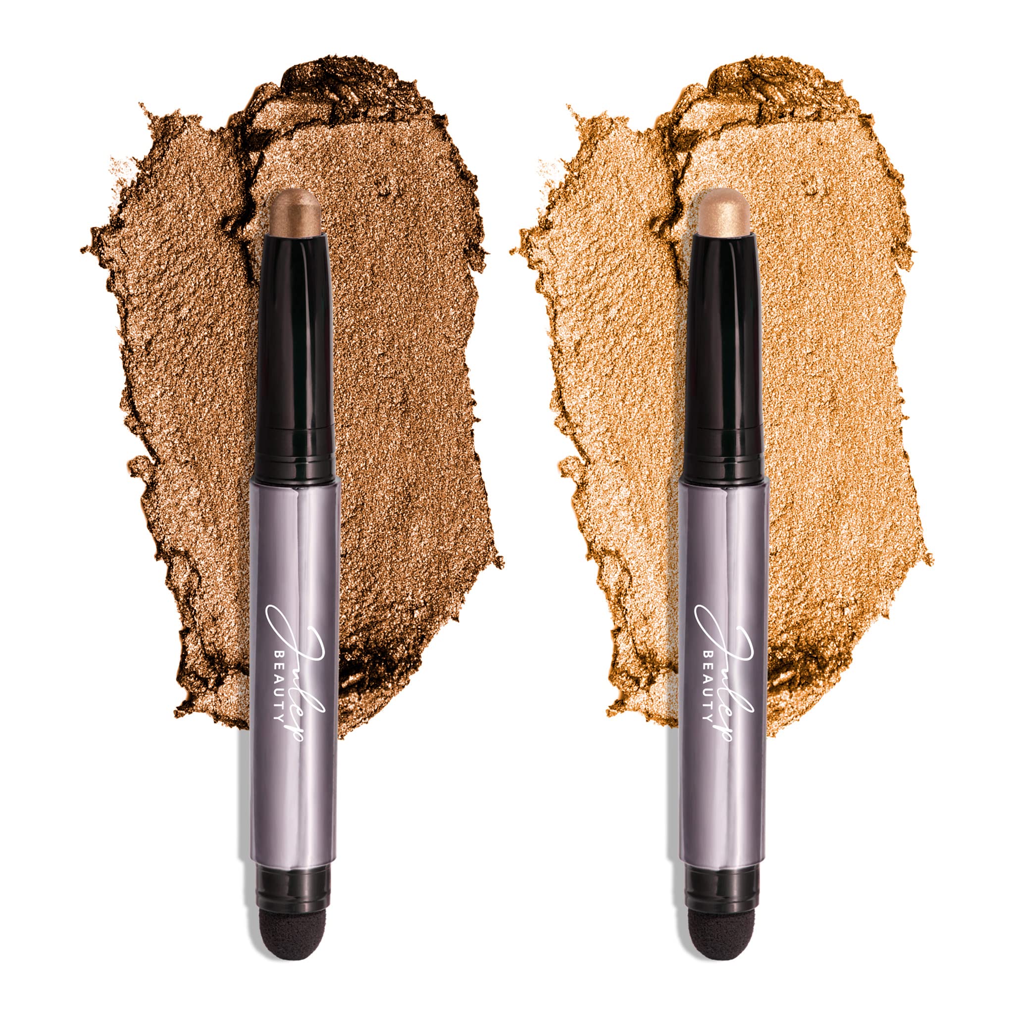 Julep Eyeshadow 101 Bronze Shimmer Creme-to-Powder on lid with lasting color