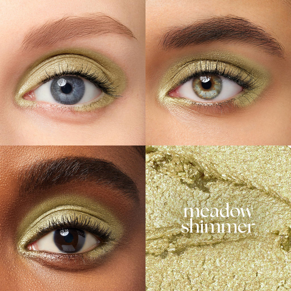 Julep Eyeshadow 101 Meadow Shimmer arm swatch showing earthy green shimmer