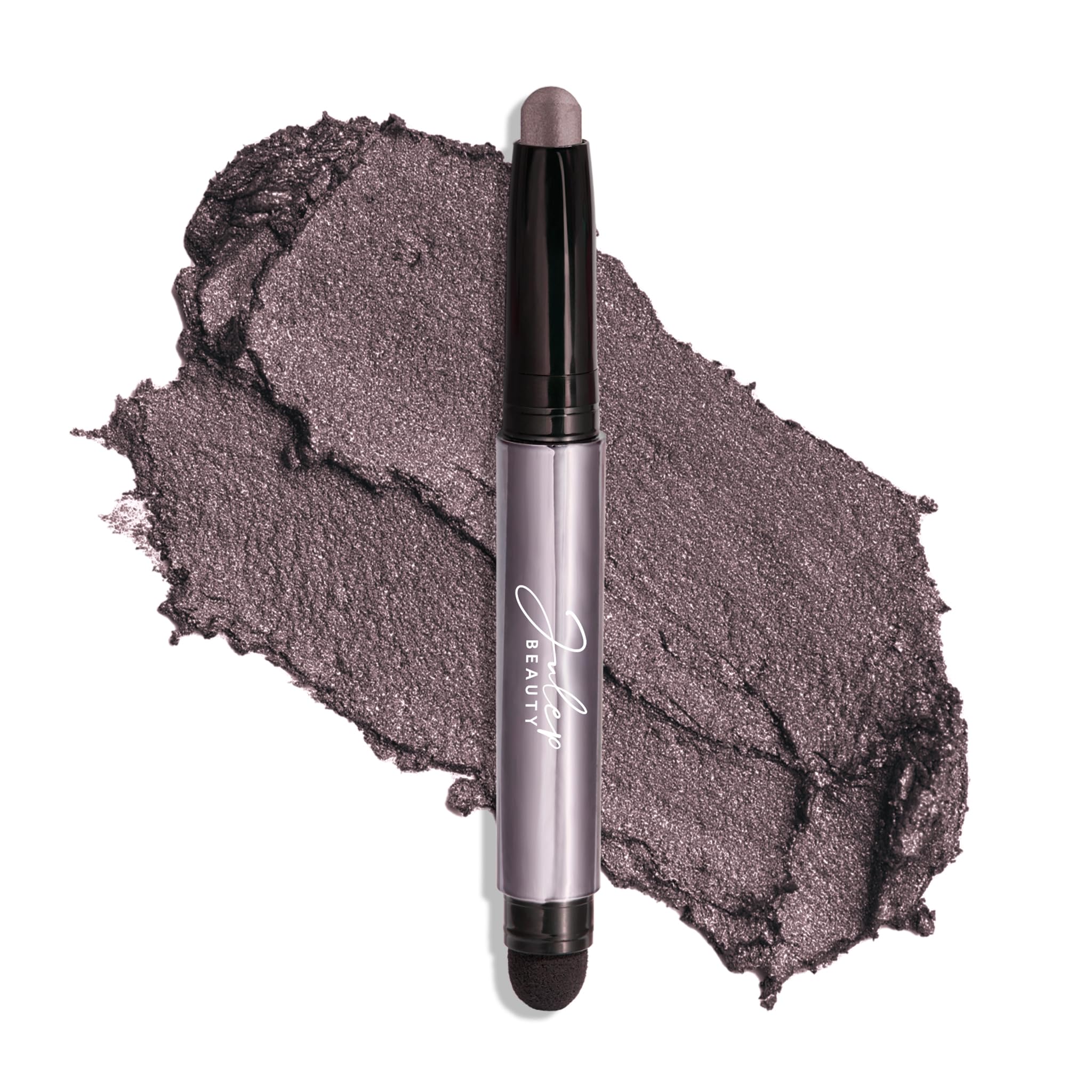 Julep Eyeshadow 101 Smoky Amethyst Shimmer on lids for long-lasting color.