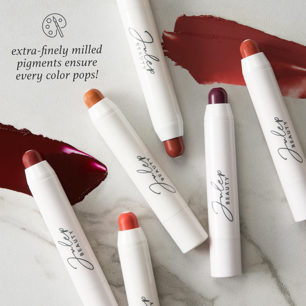 Julep balm label shows vegan and cruelty-free status.