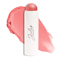 Julep Skip The Brush Cream to Powder Blush Stick applied to cheeks for a natural, buildable flush.