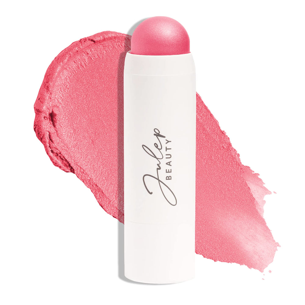 Julep Skip The Brush Blush Stick Peony Pink on cheeks for a natural glow