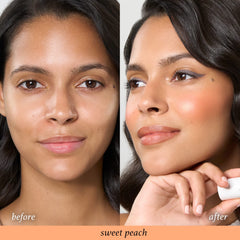 Julep Skip The Brush Blush Stick Sweet Peach creamy-to-powder texture blends smoothly.