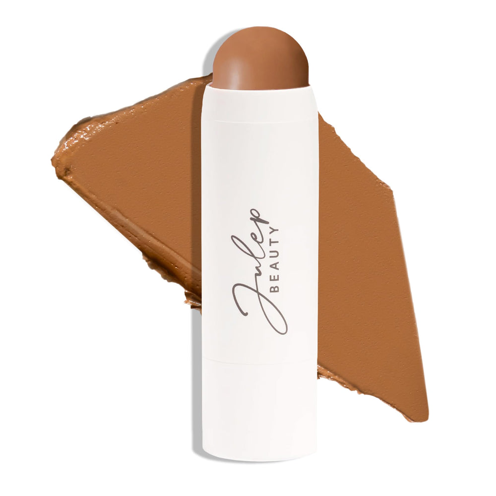 Julep Skip the Brush Paradise bronzer swatch for a natural glow on deeper skin tones